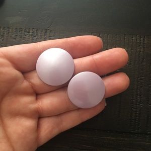 Beautiful Big Purple Pearl Earrings